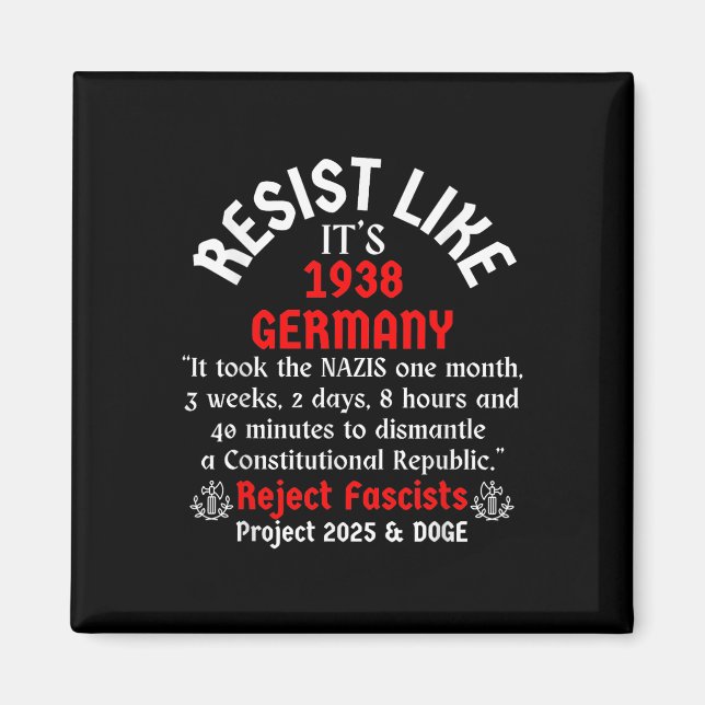 Resist Like Its 1938 Germany _2  Magnet (Front)