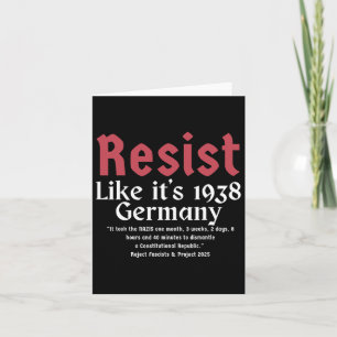 Resist Like It's 1938 Germany 4 Card
