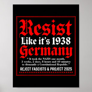 Resist Like It's 1938 Germany 9 Poster