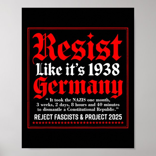 Resist Like It's 1938 Germany 9  Poster (Front)