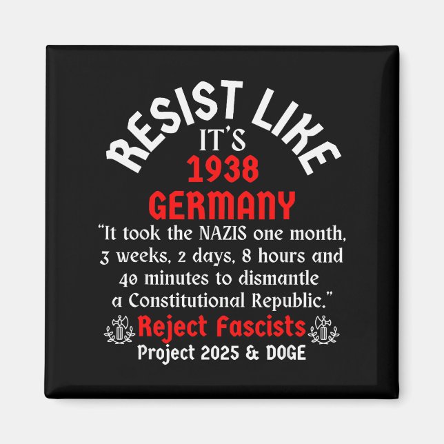 Resist Like It's 1938 Germany  Magnet (Front)