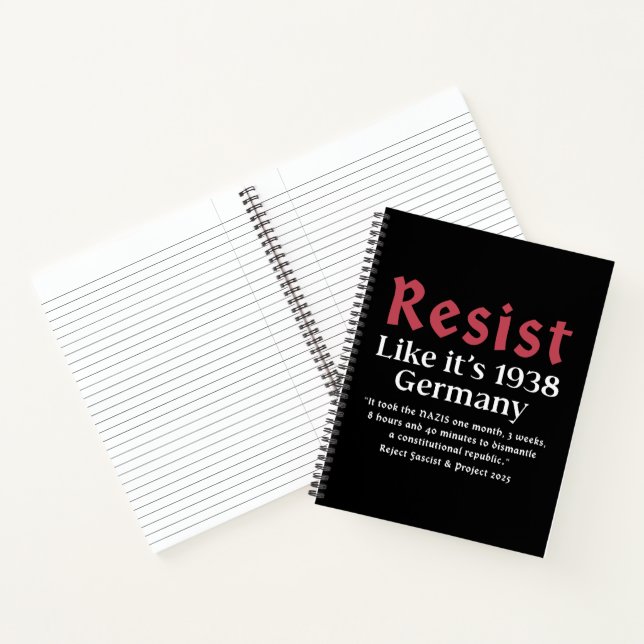 Resist Like It's 1938 Germany Notebook (Inside)