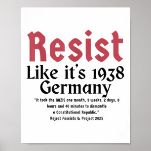 Resist Like Its 1938 Germany  Poster