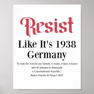 Resist Like Its 1938 Germany Poster