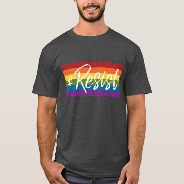 #Resist - Love Trumps Hate - Anti Donald Trump T-Shirt (Front)