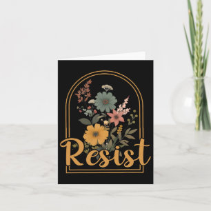Resist Minimalist Flowers Anti Trump Political Pro Card