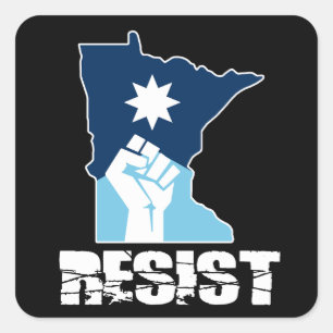 Resist Minnesota Raised Fist Square Sticker