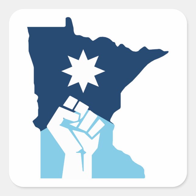 Resist Minnesota Raised Fist Square Sticker (Front)