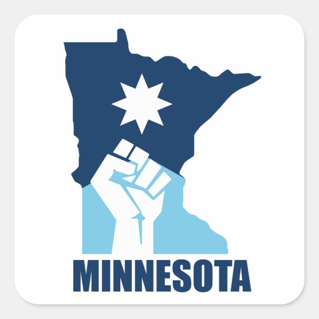 Resist Minnesota Raised Fist Square Sticker (Front)