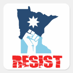 Resist Minnesota Raised Fist Square Sticker