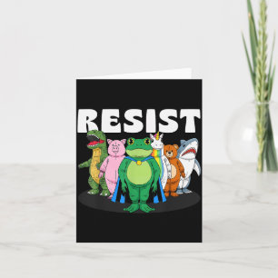Resist No King Rtland Frog Costume Activists Group Card