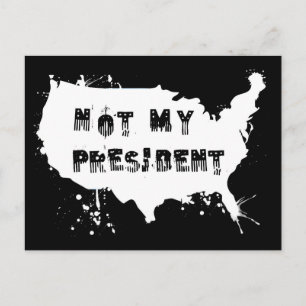 Resist Not My President Grunge Protest Postcard