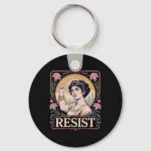 Resist Nouveau Mucha Anti-trump Women Feminist _1 Key Ring