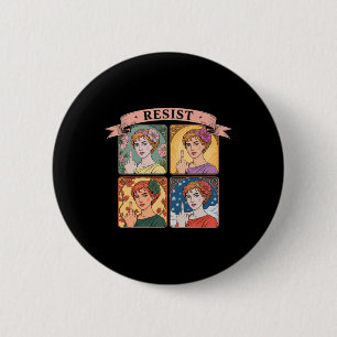 Resist Nouveau Mucha Anti-trump Women Feminist _2  6 Cm Round Badge