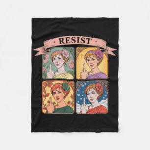 Resist Nouveau Mucha Anti-trump Women Feminist _2 Fleece Blanket