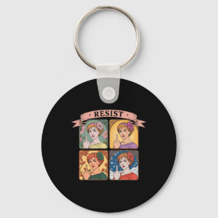 Resist Nouveau Mucha Anti-trump Women Feminist _2 Key Ring