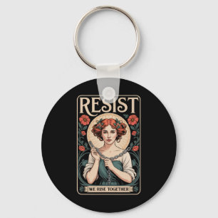 Resist Nouveau Mucha Anti-trump Women Feminist _3 Key Ring