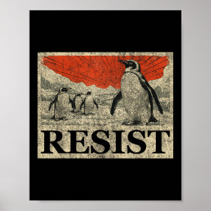 Resist Penguin Activism Anime Graphic We Stand Wit Poster