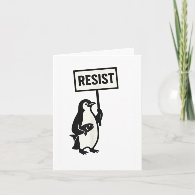 Resist Penguin Activism Graphic  Card (Front)