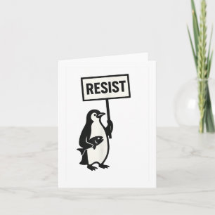 Resist Penguin Activism Graphic Card