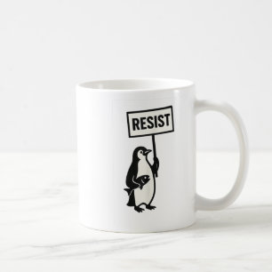 Resist Penguin Activism Graphic  Coffee Mug