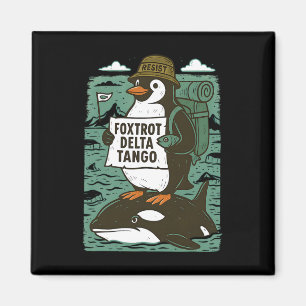 Resist Penguin Activism Graphic Design 3 Magnet
