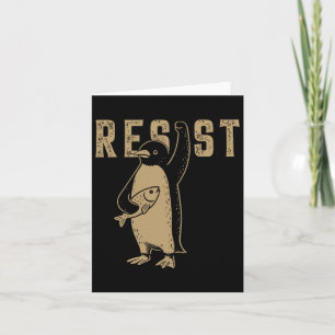 Resist Penguin Activism Graphic Design 5 Card