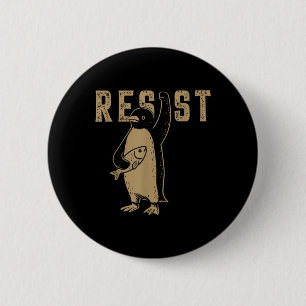 Resist Penguin Activism Graphic Design 7  6 Cm Round Badge