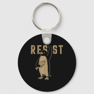 Resist Penguin Activism Graphic Design Key Ring