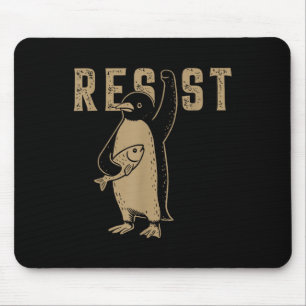 Resist Penguin Activism Graphic Design Mouse Pad