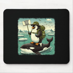 Resist Penguin Activism Graphic Funny Penguin Agai Mouse Pad