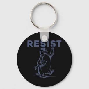 Resist Penguin Activism Graphic Key Ring