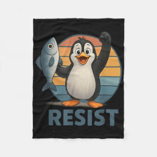 Resist Penguin Activism Penguins Protest Against T Fleece Blanket