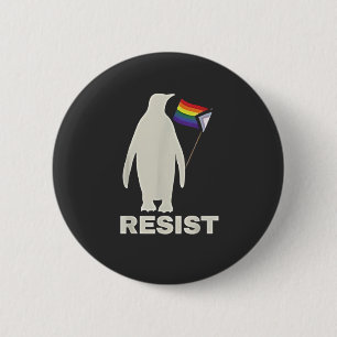 Resist Penguin Against Tariffs LGBT Anti Trump 6 Cm Round Badge