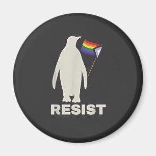 Resist Penguin Against Tariffs LGBT Anti Trump Magnet
