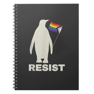 Resist Penguin Against Tariffs LGBT Anti Trump Notebook
