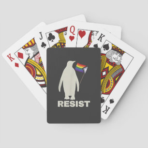 Resist Penguin Against Tariffs LGBT Anti Trump Playing Cards