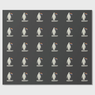 Resist Penguin Against Tariffs LGBT Anti Trump Wrapping Paper