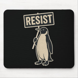 Resist Penguin Protest Against Tariffs Funny Graph Mouse Pad