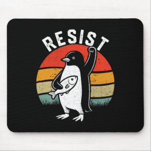 Resist Penguin Retro Resist Graphic Mouse Pad