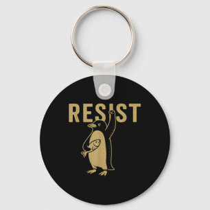 Resist Penguin Retro Resist Penguin Design Key Ring