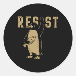 Resist Penguins Activism Graphic We Stand With Pen Classic Round Sticker