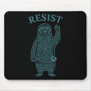 Resist Penguins Activism Graphic We Stand With Pen Mouse Pad