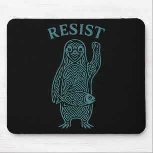 Resist Penguins Activism Graphic We Stand With Pen Mouse Pad