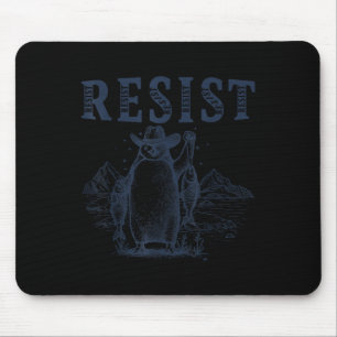 Resist Penguins Activism Vintage Graphic  Mouse Pad