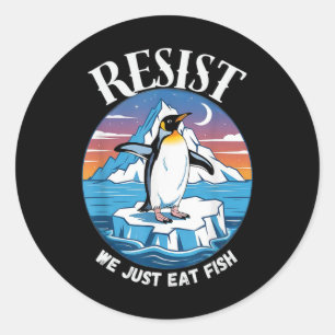Resist Penguins Against Tariffs Sarcastic Classic Round Sticker