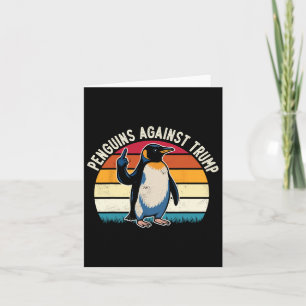 Resist Penguins Against Trump Flippers Up Retro Su Card