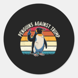 Resist Penguins Against Trump Flippers Up Retro Su Classic Round Sticker
