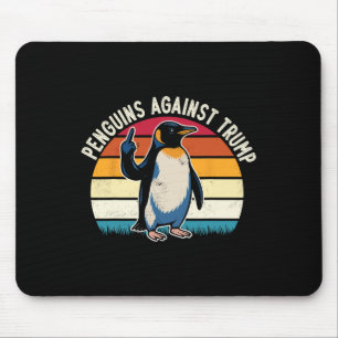 Resist Penguins Against Trump Flippers Up Retro Su Mouse Pad