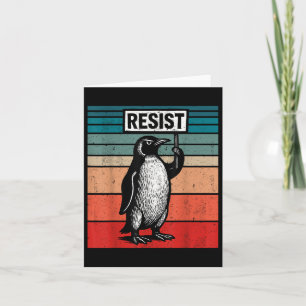Resist Penguins Against Trump Tariffs Funny  Card
